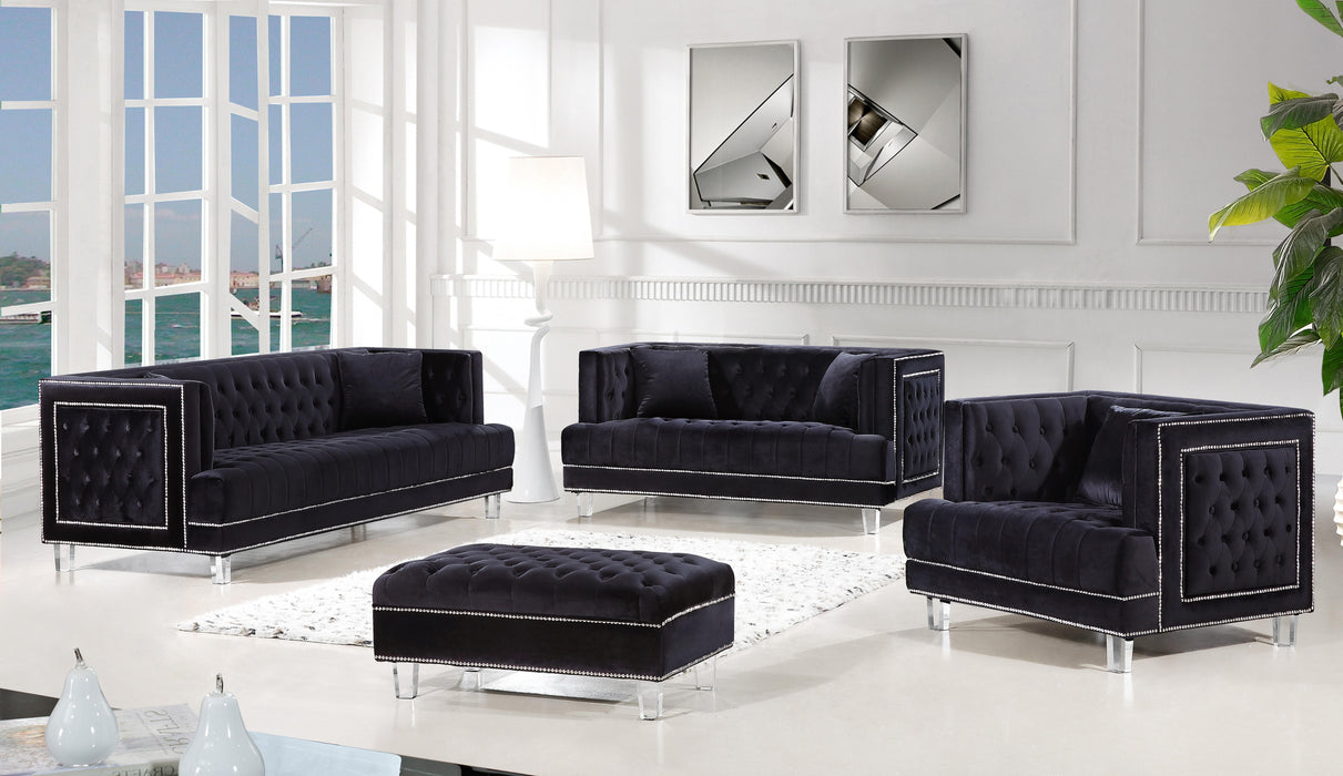 Lucas Black Velvet Sofa - Furniture Stars (Chicago, IL)