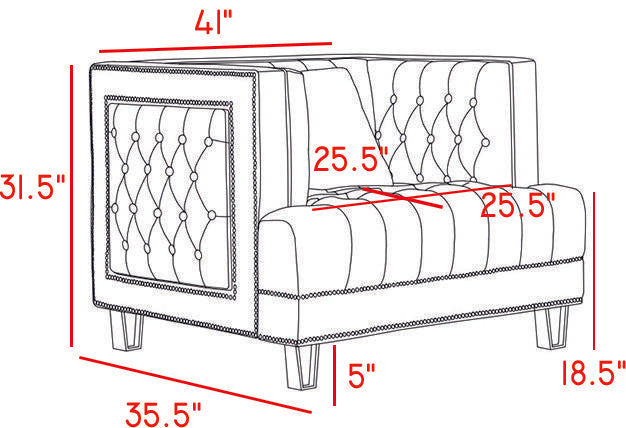 Lucas Grey Velvet Chair - Furniture Stars (Chicago, IL)