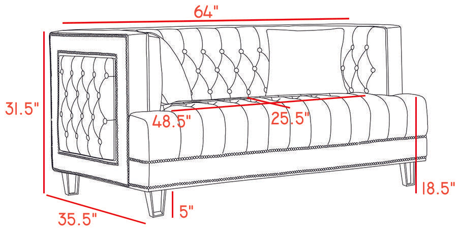 Lucas Grey Velvet Loveseat - Furniture Stars (Chicago, IL)