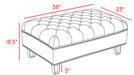 Lucas Navy Velvet Ottoman - Furniture Stars (Chicago, IL)