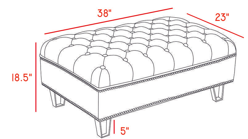 Lucas Navy Velvet Ottoman - Furniture Stars (Chicago, IL)