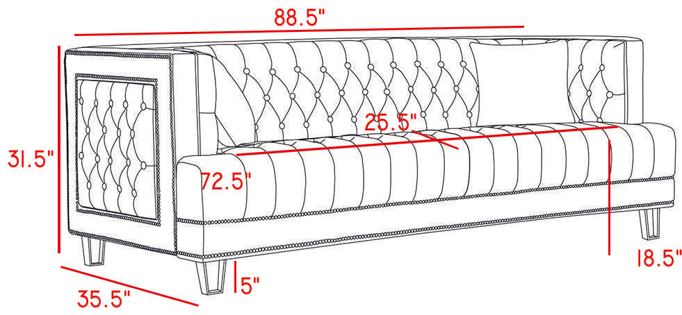 Lucas Grey Velvet Sofa - Furniture Stars (Chicago, IL)