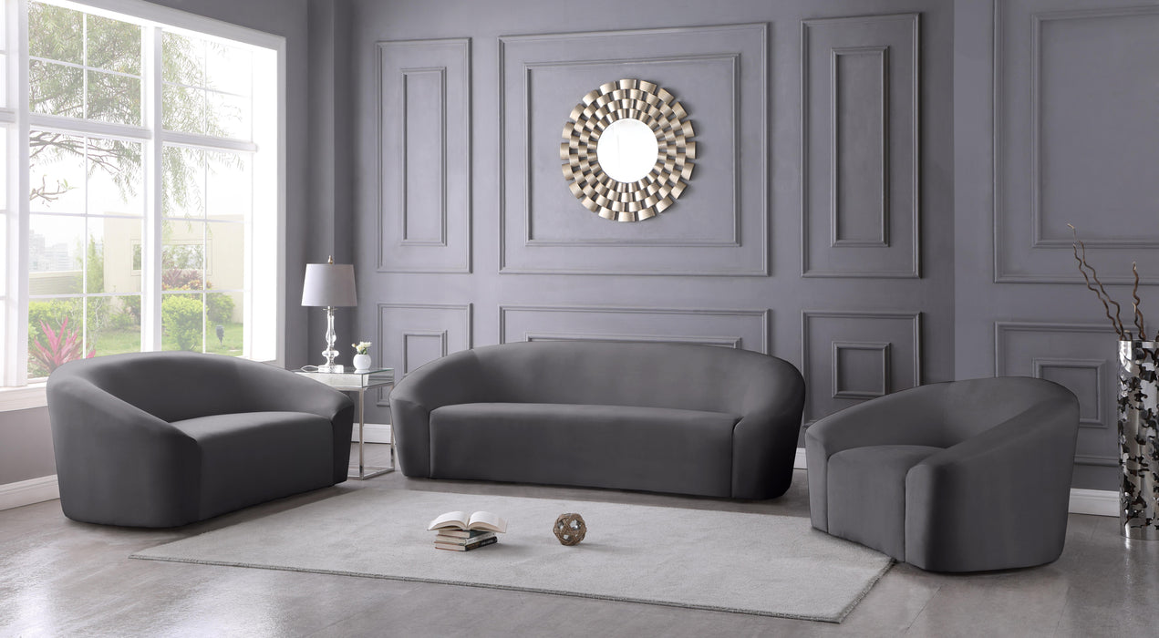 Riley Grey Velvet Chair - Furniture Stars (Chicago, IL)