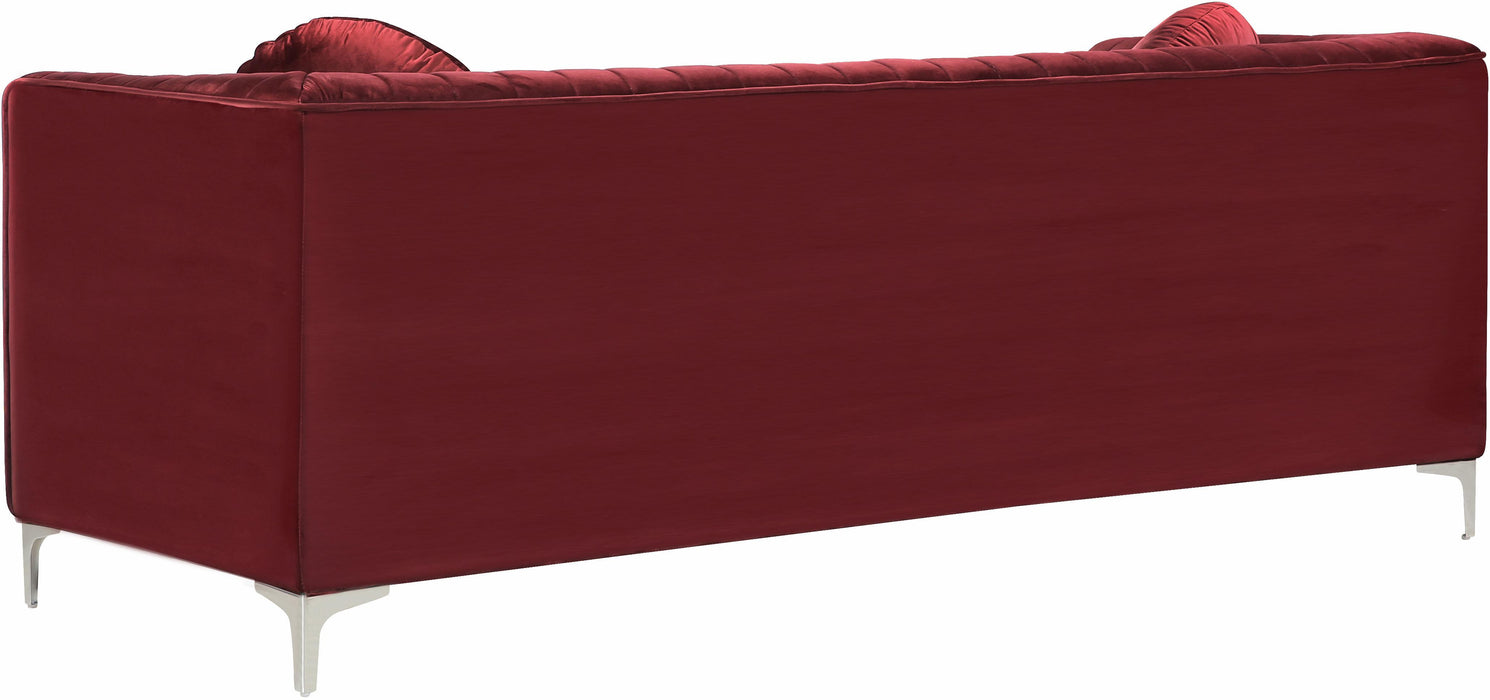 Isabelle Burgundy Velvet Sofa - Furniture Stars (Chicago, IL)