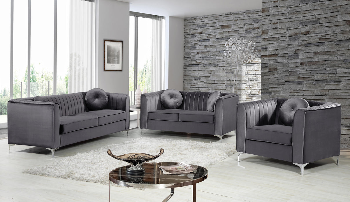 Isabelle Grey Velvet Sofa - Furniture Stars (Chicago, IL)