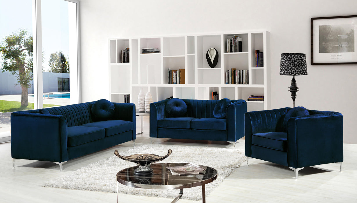 Isabelle Navy Velvet Sofa - Furniture Stars (Chicago, IL)