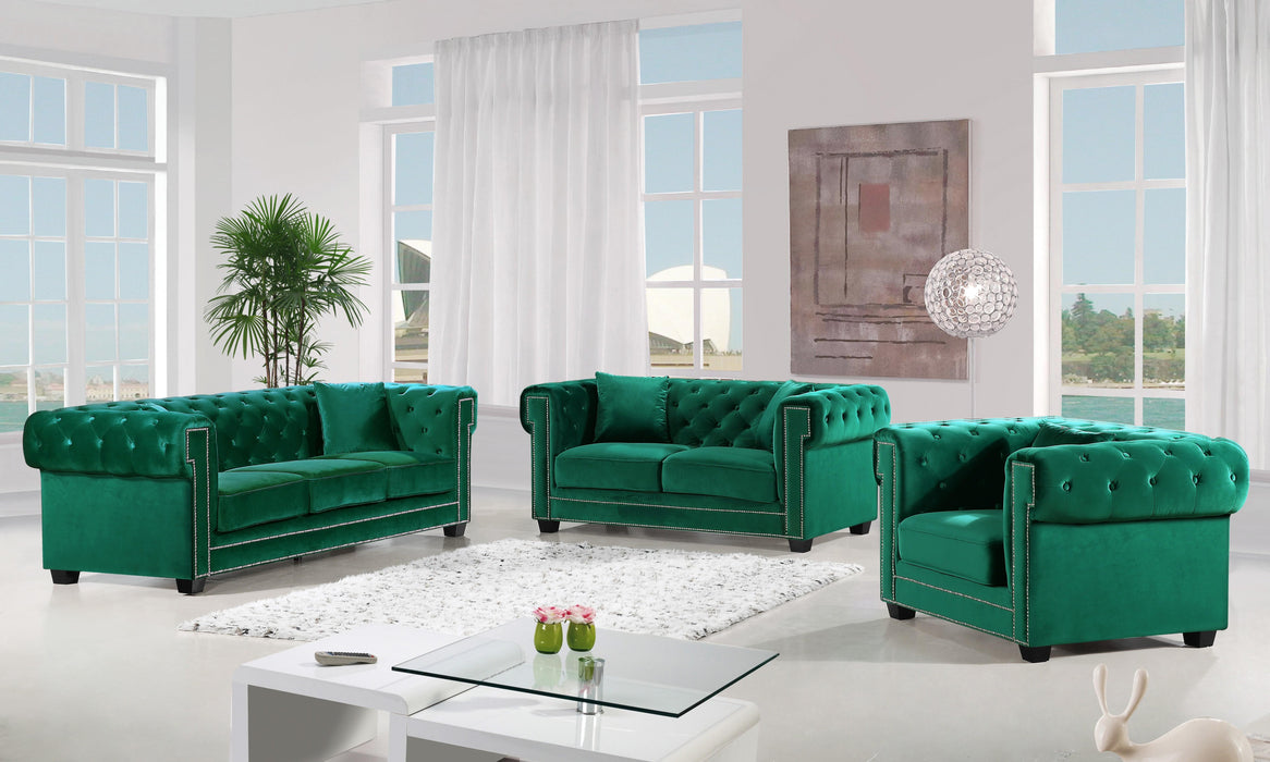 Bowery Green Velvet Loveseat - Furniture Stars (Chicago, IL)
