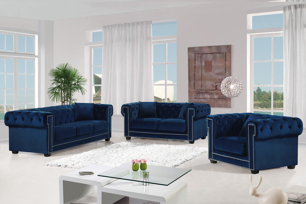 Bowery Navy Velvet Sofa - Furniture Stars (Chicago, IL)