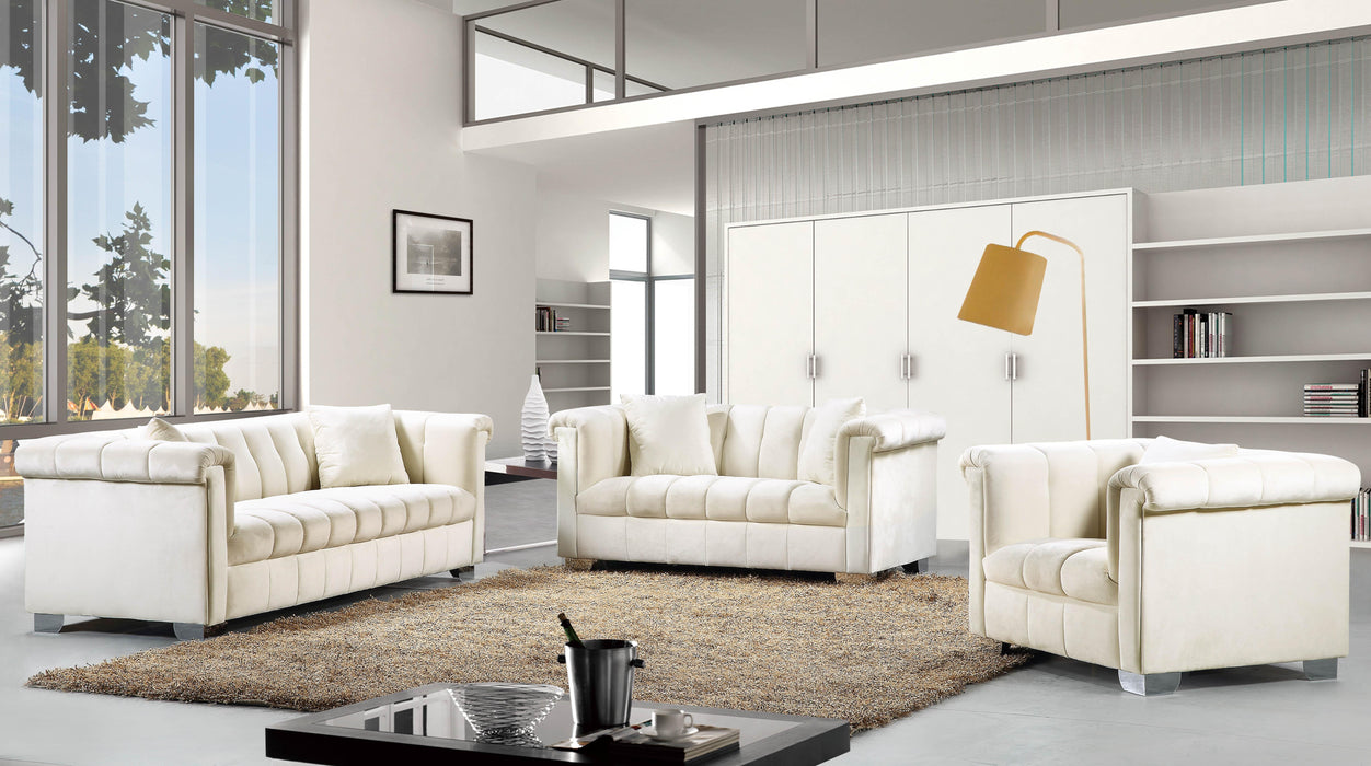 Kayla Cream Velvet Sofa - Furniture Stars (Chicago, IL)