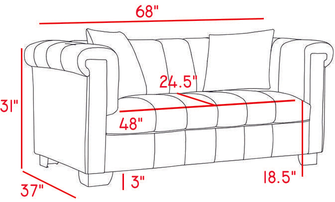 Kayla Cream Velvet Loveseat