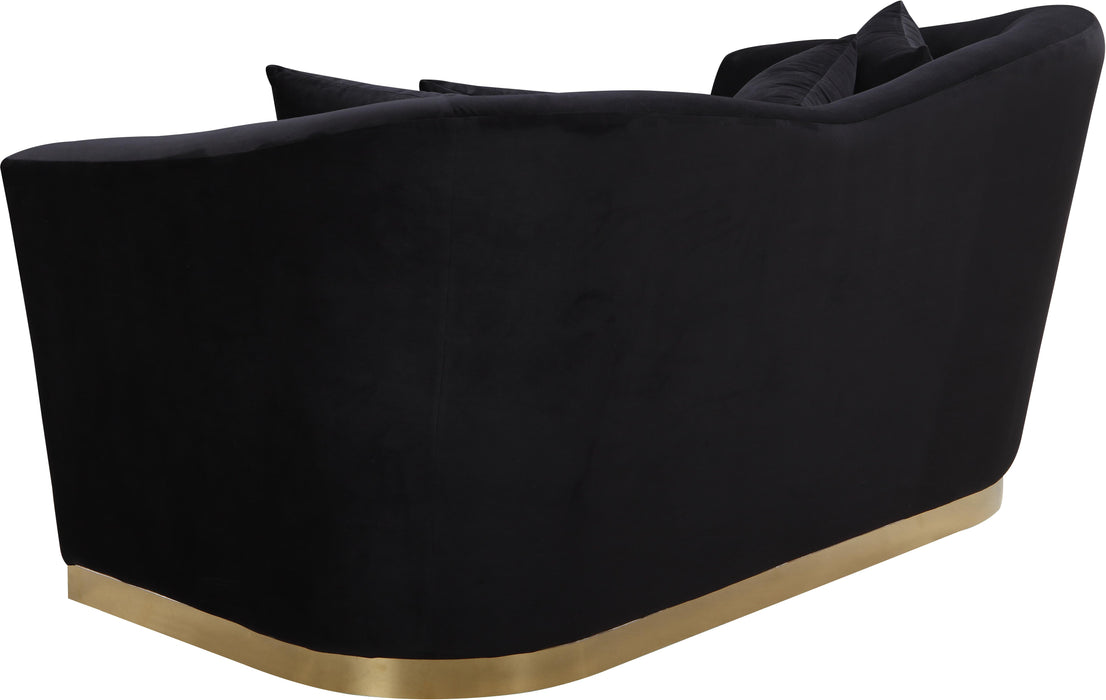 Arabella Black Velvet Loveseat