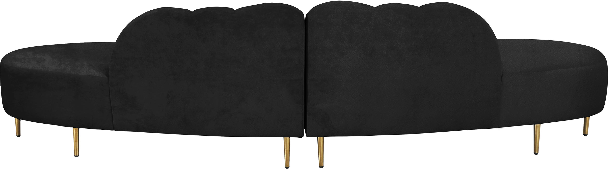 Divine Black Velvet 2pc. Sectional