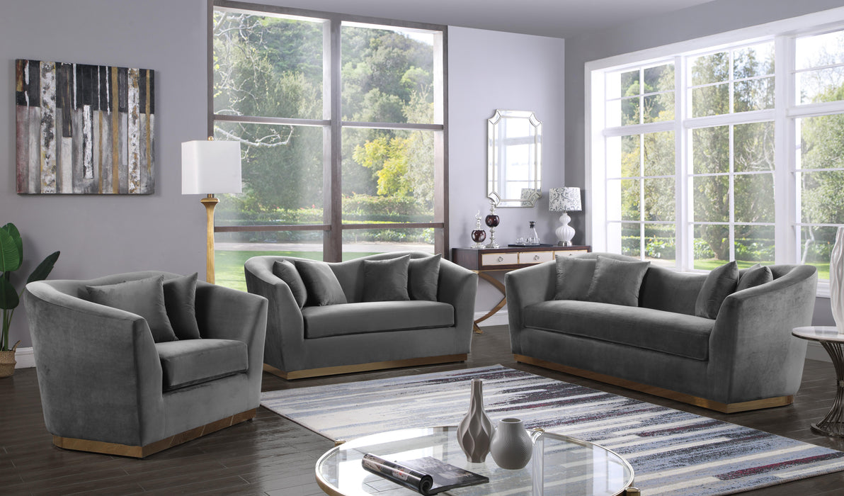 Arabella Grey Velvet Loveseat - Furniture Stars (Chicago, IL)