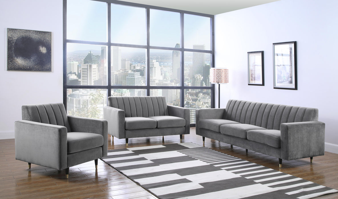 Lola Grey Velvet Sofa - Furniture Stars (Chicago, IL)