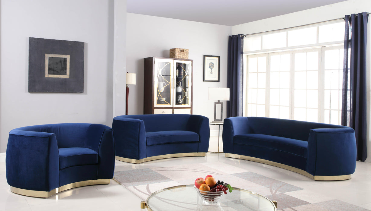 Julian Navy Velvet Sofa - Furniture Stars (Chicago, IL)