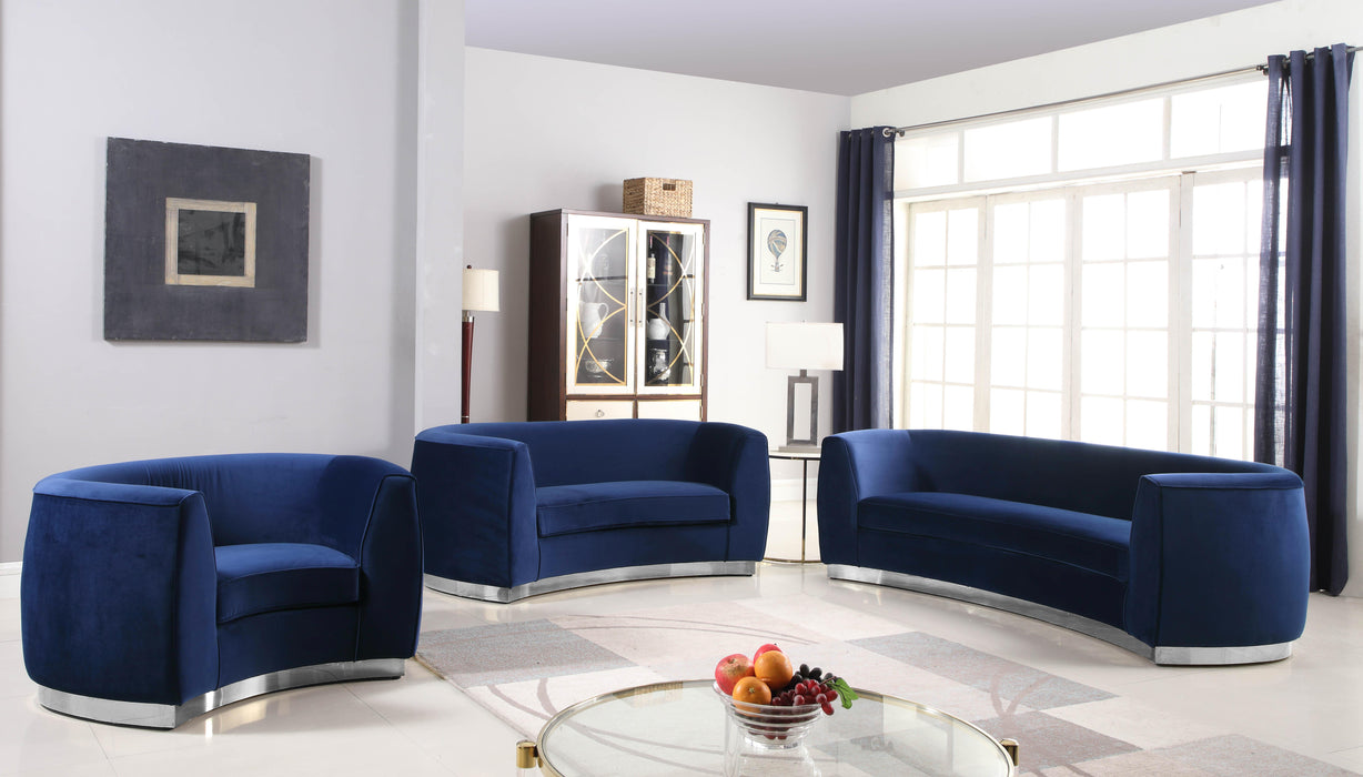 Julian Navy Velvet Sofa - Furniture Stars (Chicago, IL)