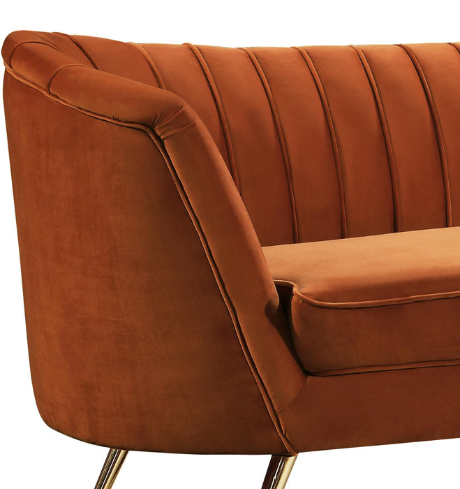 Margo Cognac Velvet Loveseat - Furniture Stars (Chicago, IL)