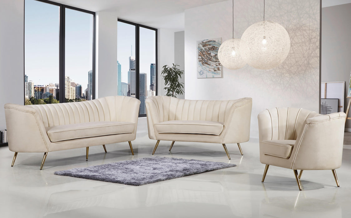 Margo Cream Velvet Sofa - Furniture Stars (Chicago, IL)
