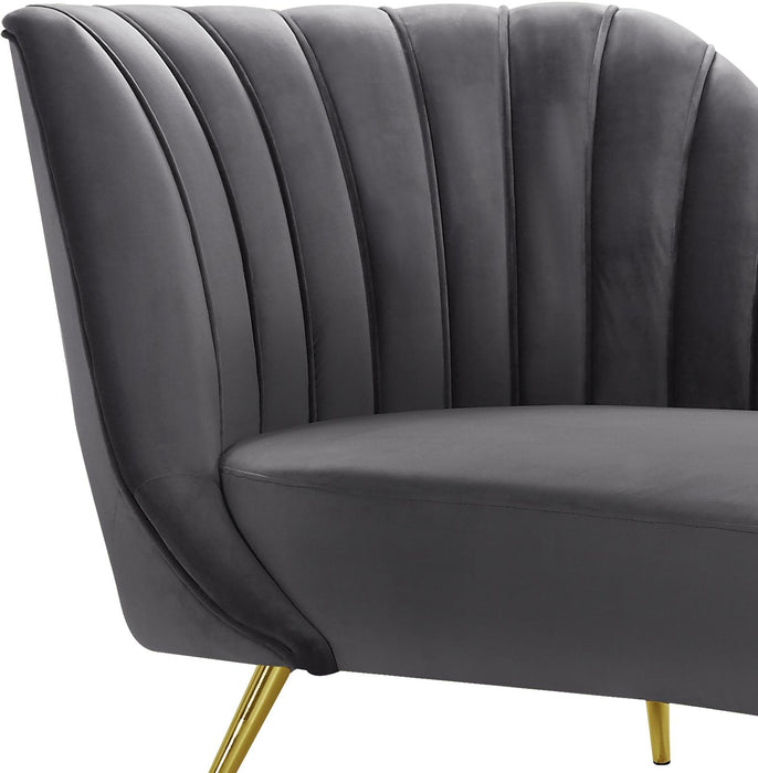 Margo Grey Velvet Chaise