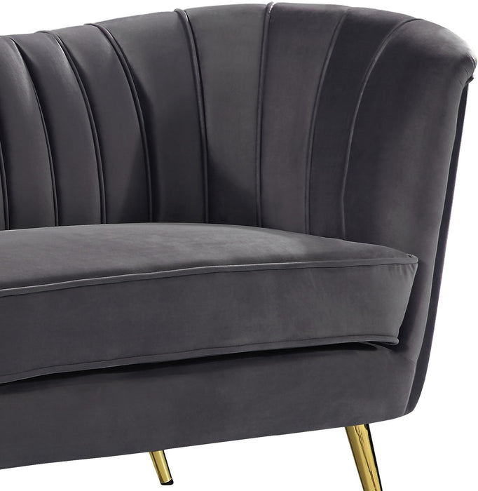 Margo Grey Velvet Loveseat - Furniture Stars (Chicago, IL)