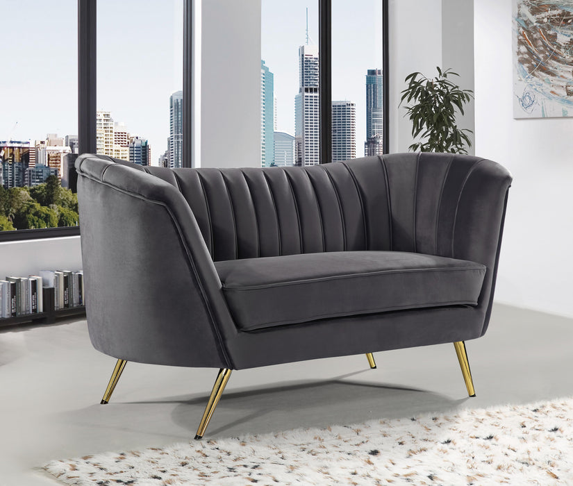 Margo Grey Velvet Loveseat