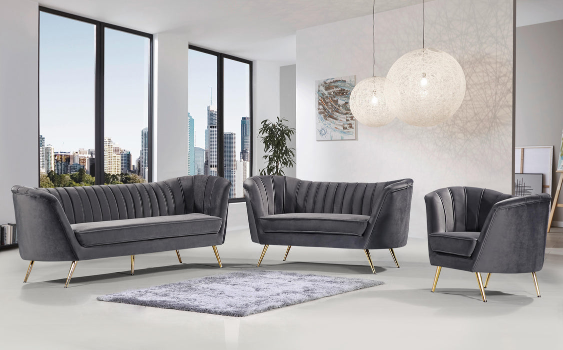 Margo Grey Velvet Sofa - Furniture Stars (Chicago, IL)