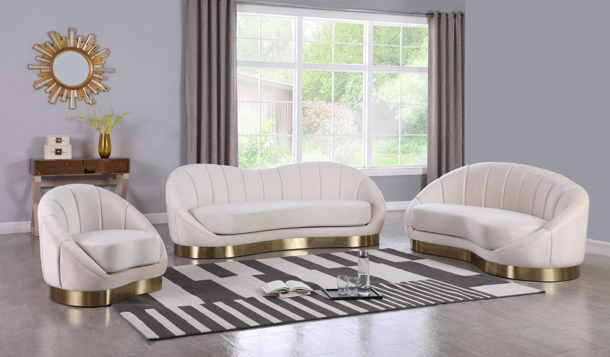 Shelly Cream Velvet Chaise - Furniture Stars (Chicago, IL)