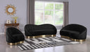 Shelly Black Velvet Chaise - Furniture Stars (Chicago, IL)
