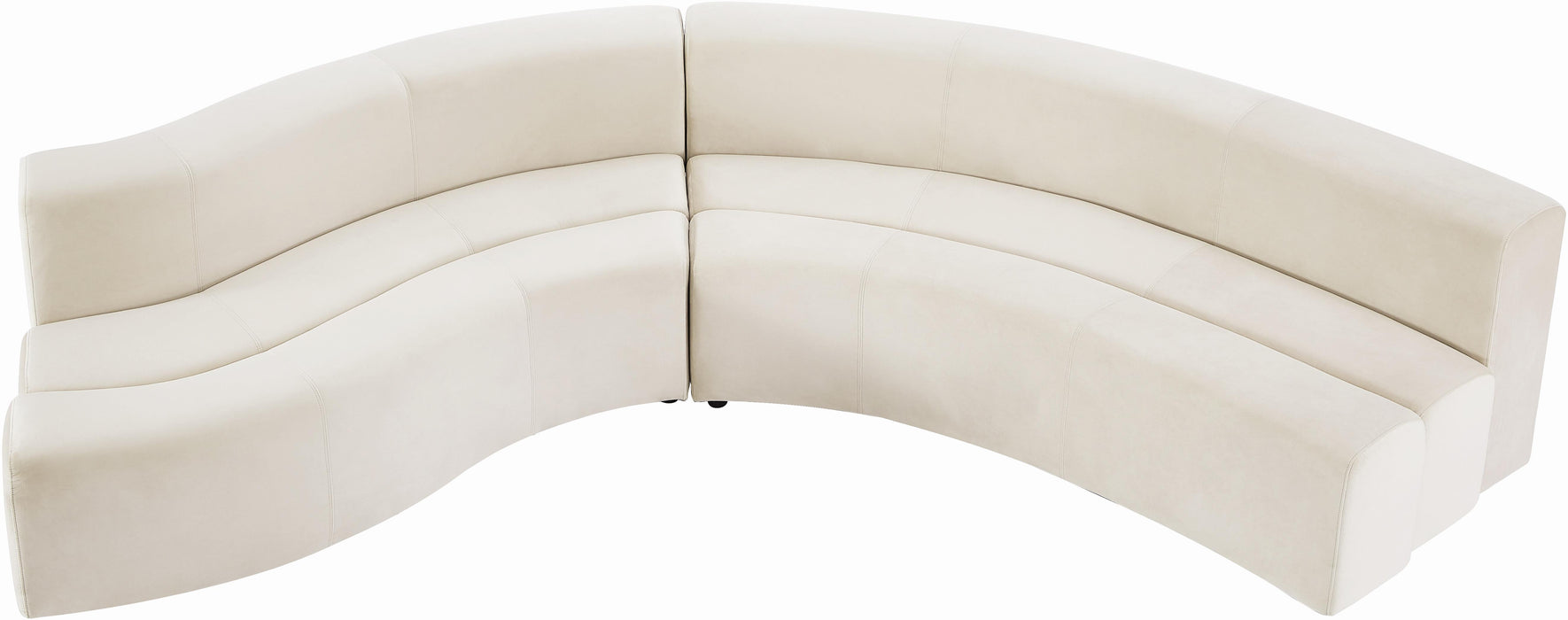 Curl Cream Velvet 2pc. Sectional