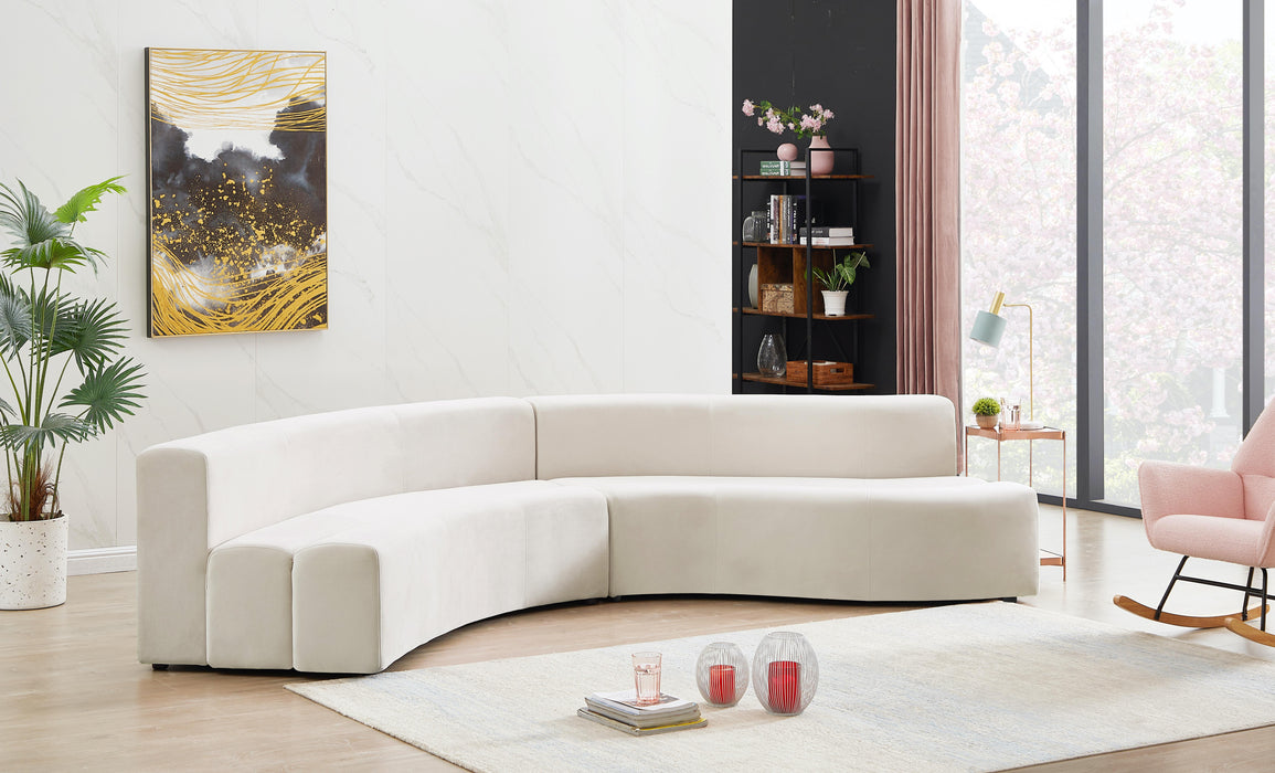 Curl Cream Velvet 2pc. Sectional