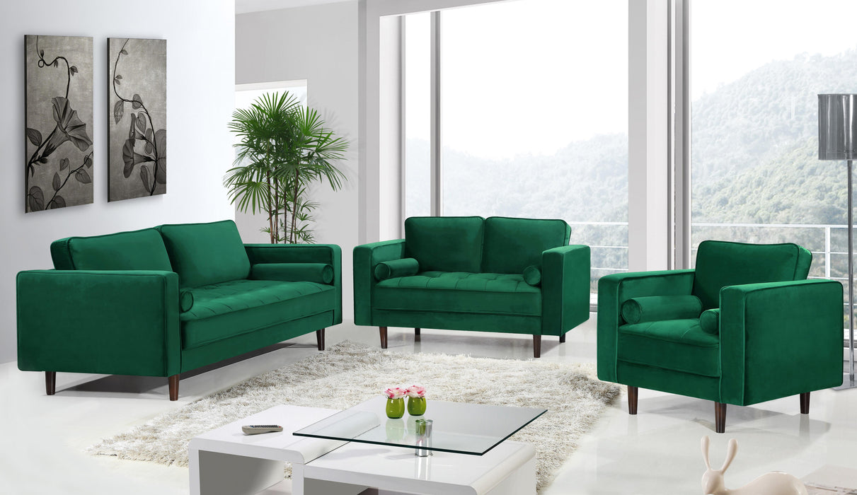 Emily Green Velvet Loveseat - Furniture Stars (Chicago, IL)