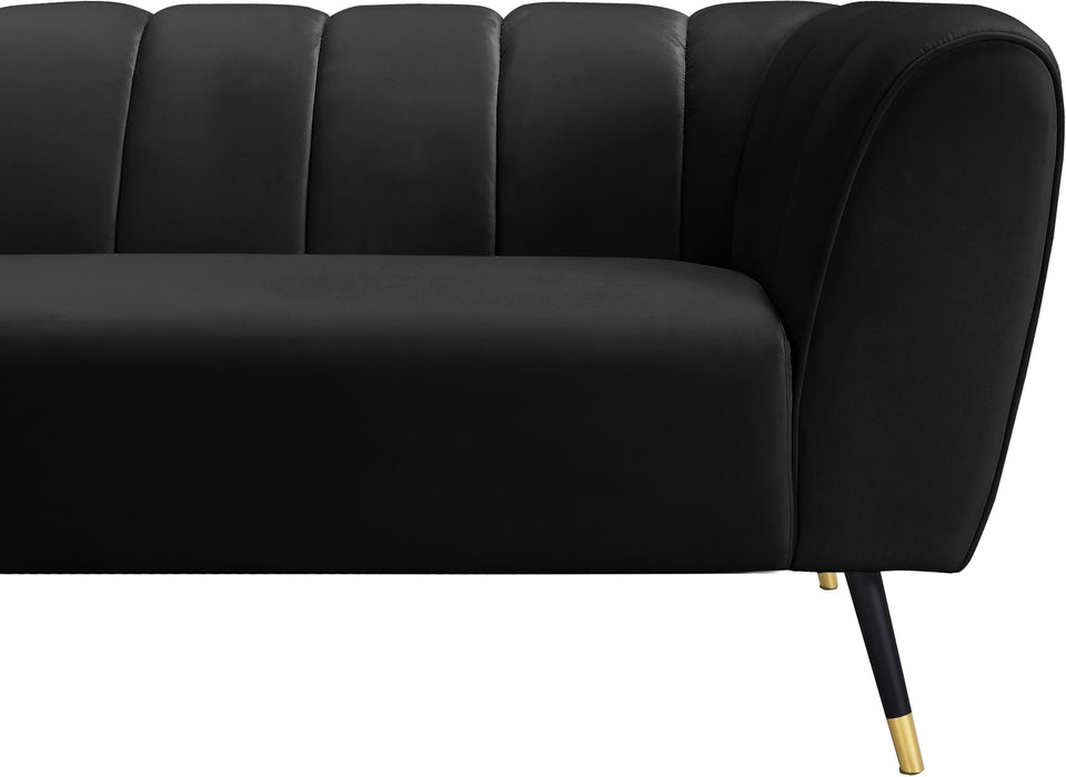Beaumont Black Velvet Sofa - Furniture Stars (Chicago, IL)