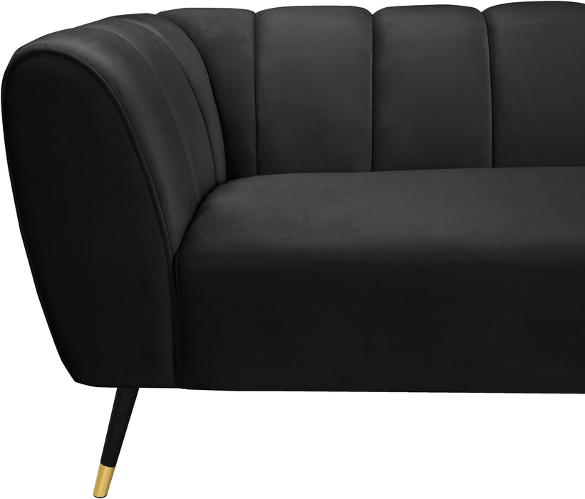 Beaumont Black Velvet Sofa - Furniture Stars (Chicago, IL)