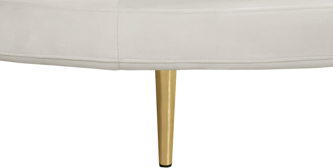 Circlet Cream Velvet Round Sofa Settee