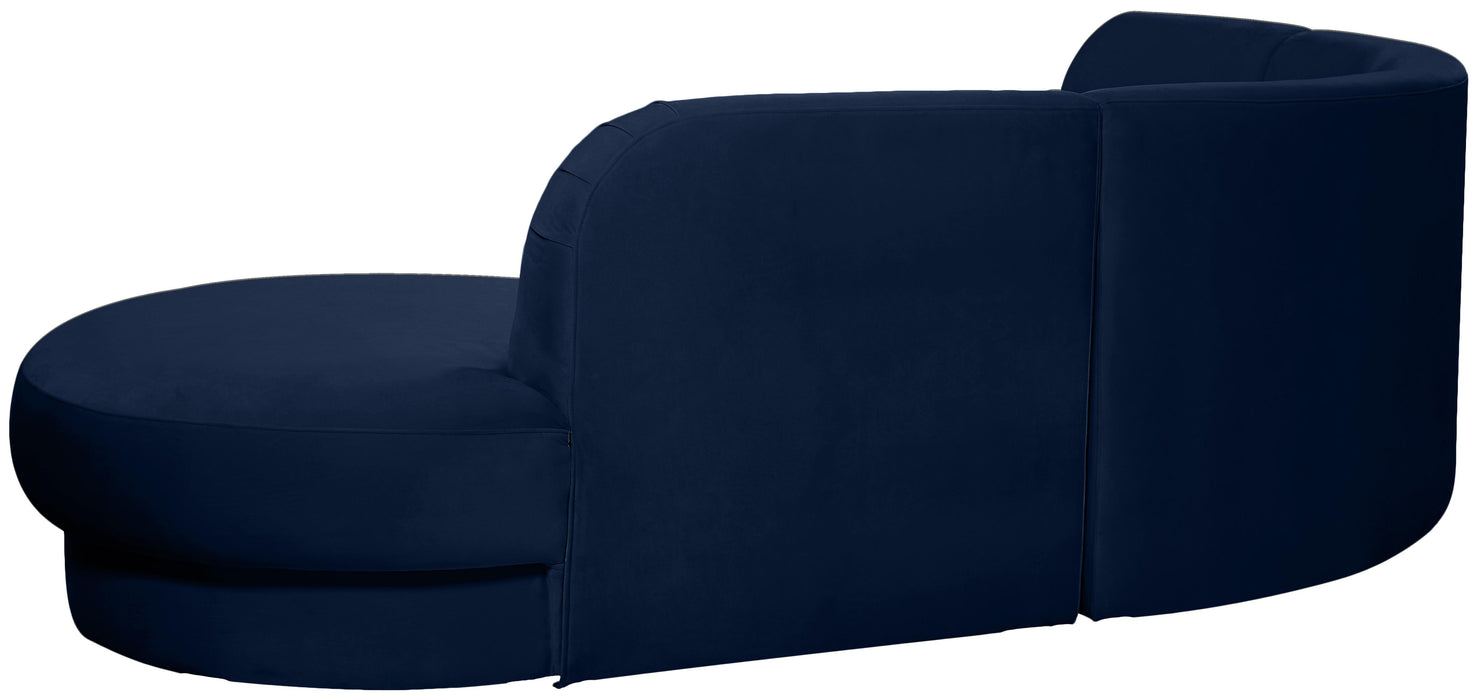 Rosa Navy Velvet 3pc. Sectional (3 Boxes)