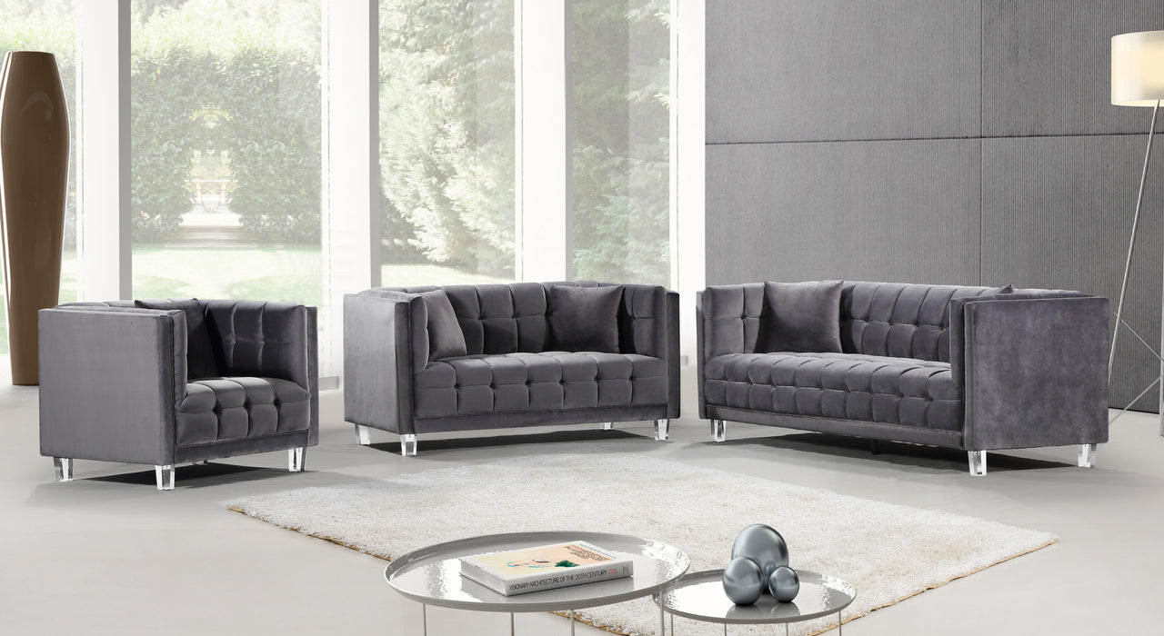 Mariel Grey Velvet Sofa - Furniture Stars (Chicago, IL)