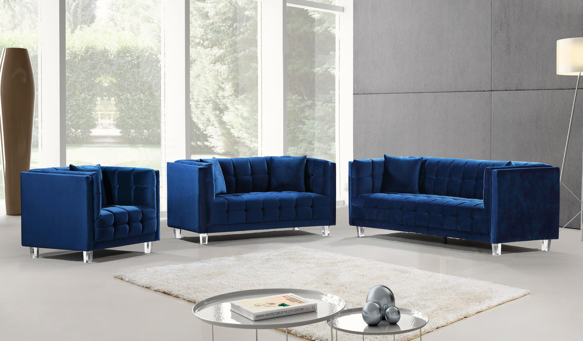 Mariel Navy Velvet Sofa - Furniture Stars (Chicago, IL)