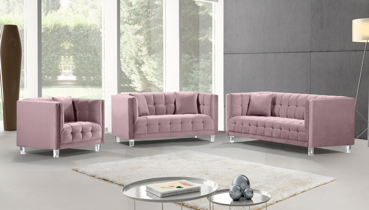 Mariel Pink Velvet Loveseat - Furniture Stars (Chicago, IL)