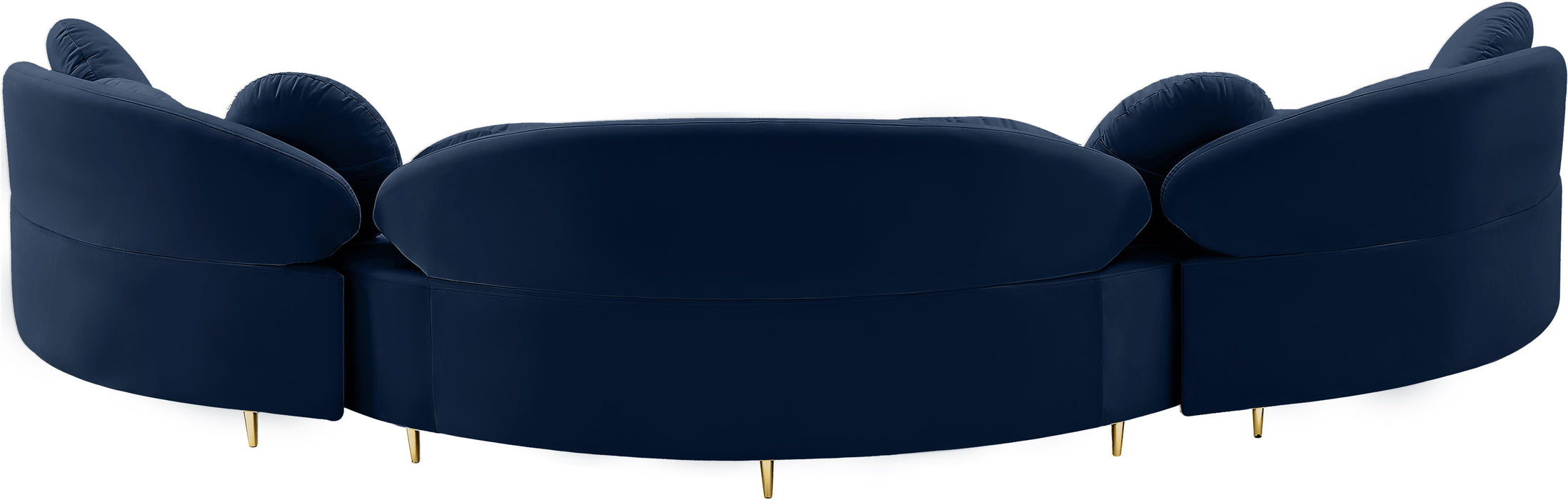 Vivacious Navy Velvet 3pc. Sectional (3 Boxes)