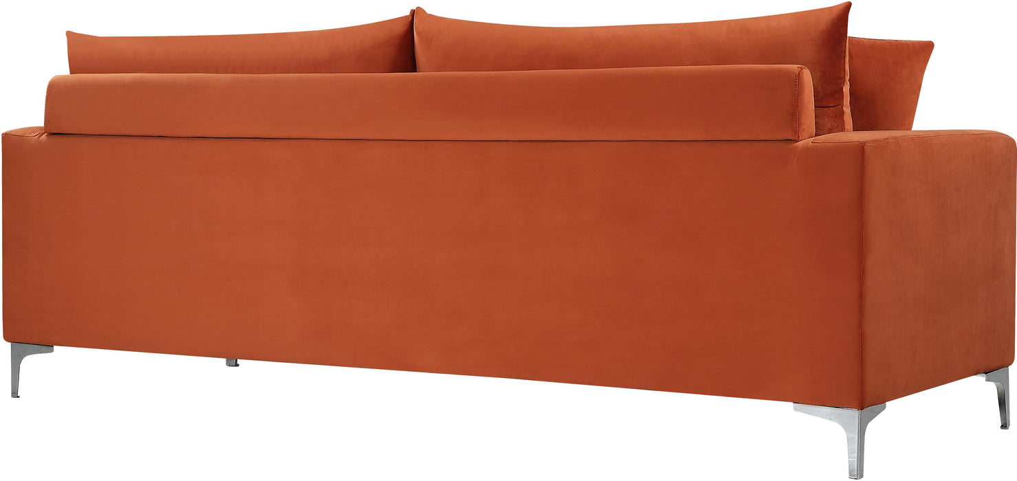 Naomi Cognac Velvet Sofa - Furniture Stars (Chicago, IL)