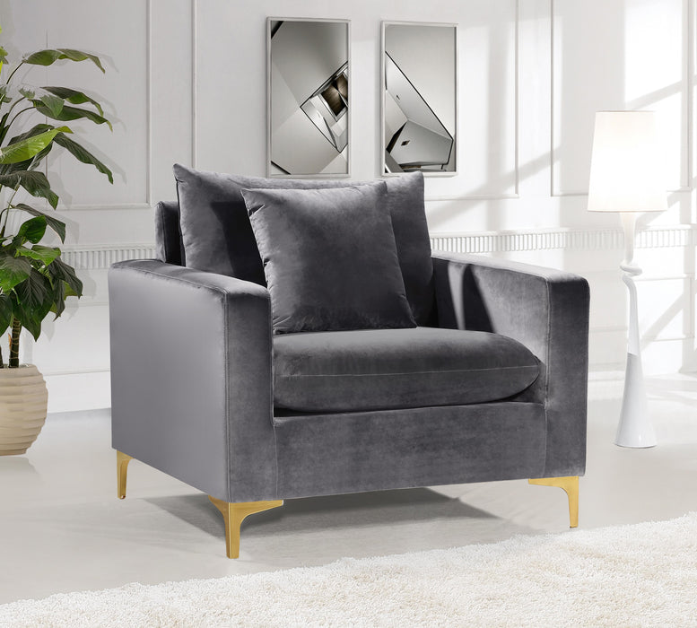 Naomi Grey Velvet Chair - Furniture Stars (Chicago, IL)