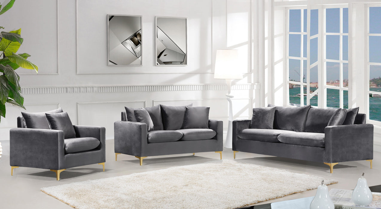 Naomi Grey Velvet Loveseat