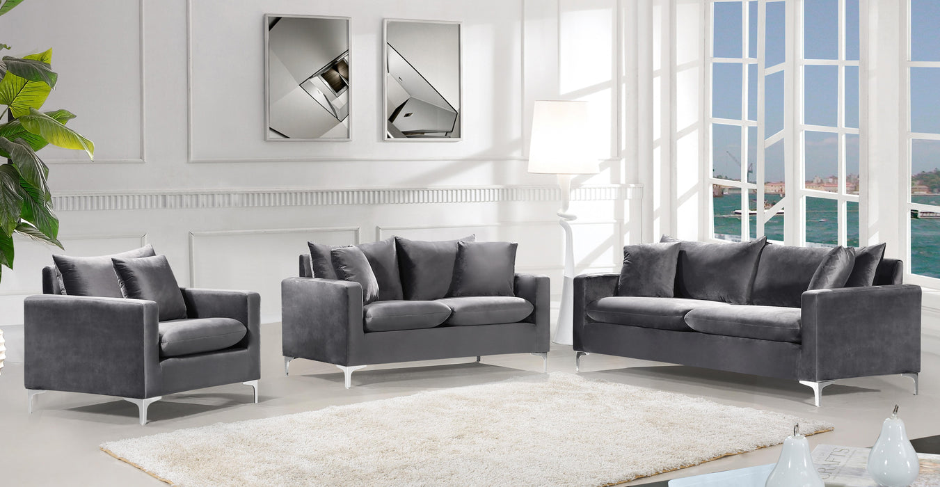 Naomi Grey Velvet Sofa - Furniture Stars (Chicago, IL)