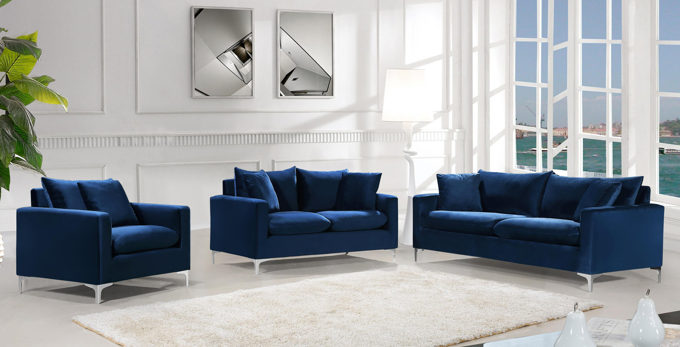 Naomi Navy Velvet Sofa - Furniture Stars (Chicago, IL)