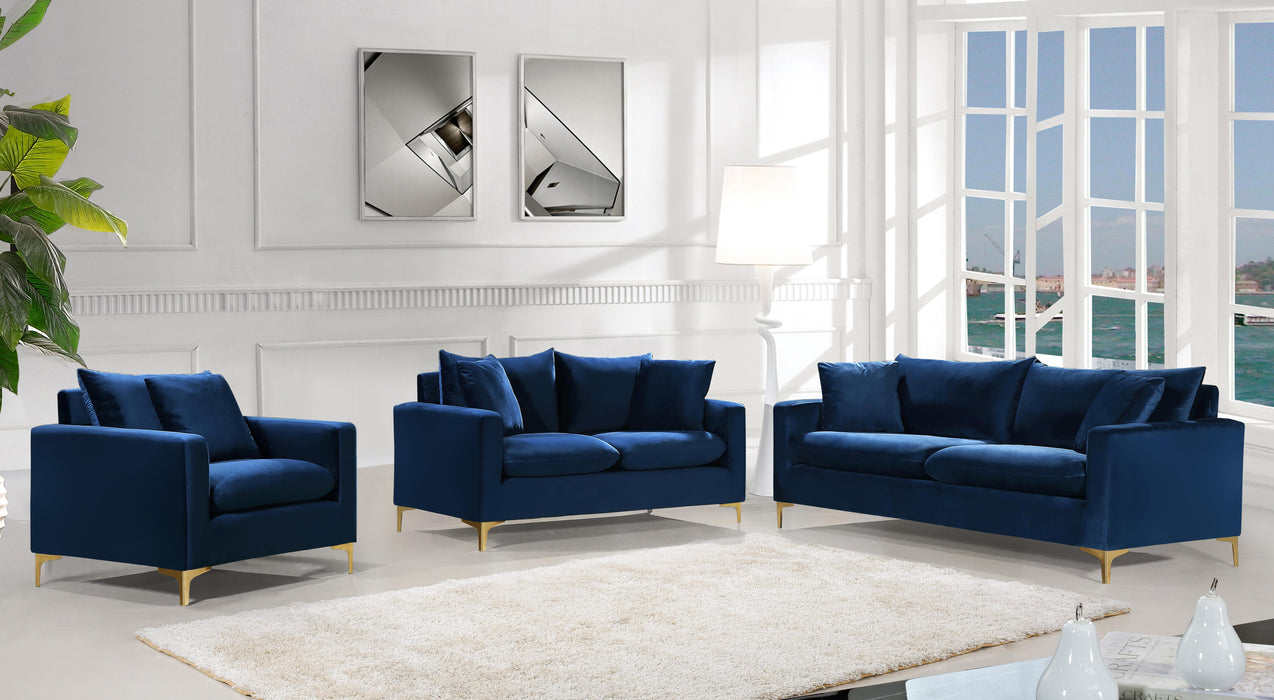 Naomi Navy Velvet Sofa - Furniture Stars (Chicago, IL)
