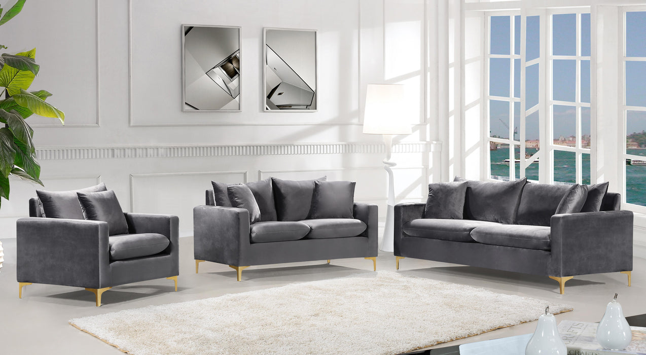Naomi Grey Velvet Chair - Furniture Stars (Chicago, IL)