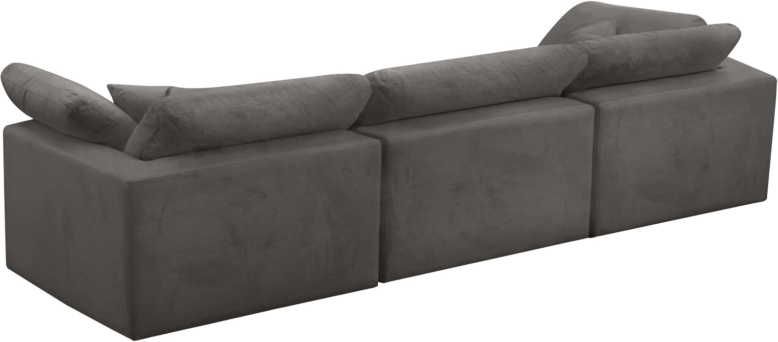 Cozy Grey Velvet Cloud Modular Sofa