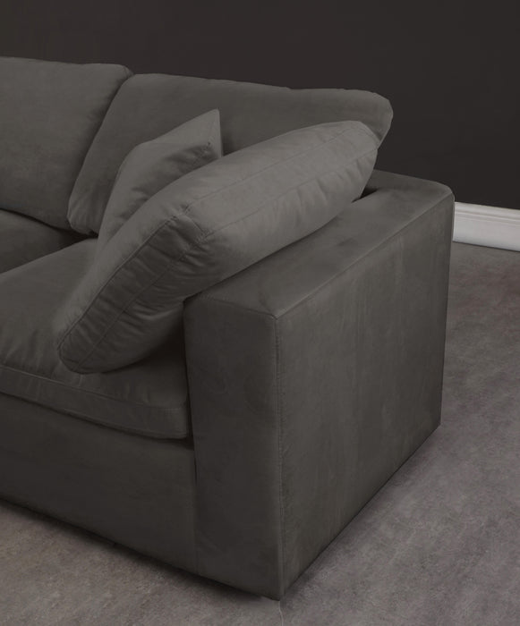 Cozy Grey Velvet Cloud Modular Sofa - Furniture Stars (Chicago, IL)