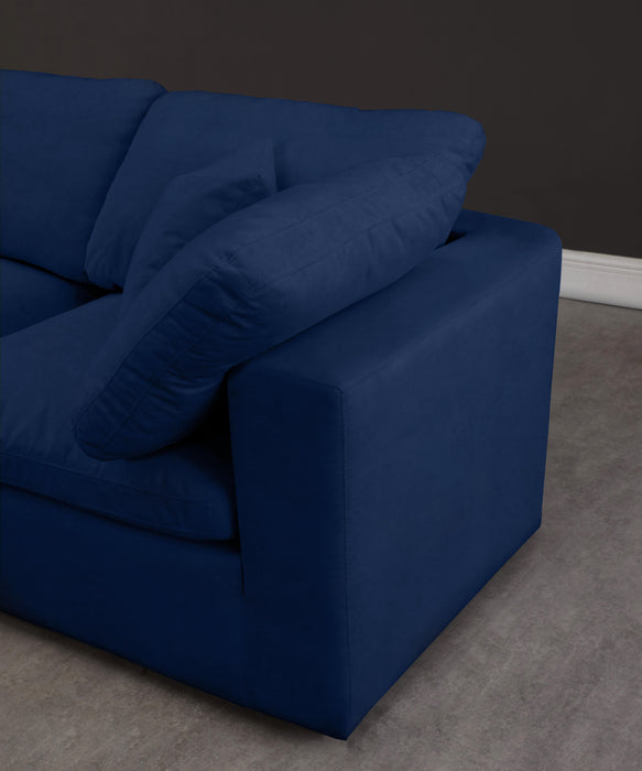 Cozy Navy Velvet Cloud Modular Armless Sofa - Furniture Stars (Chicago, IL)