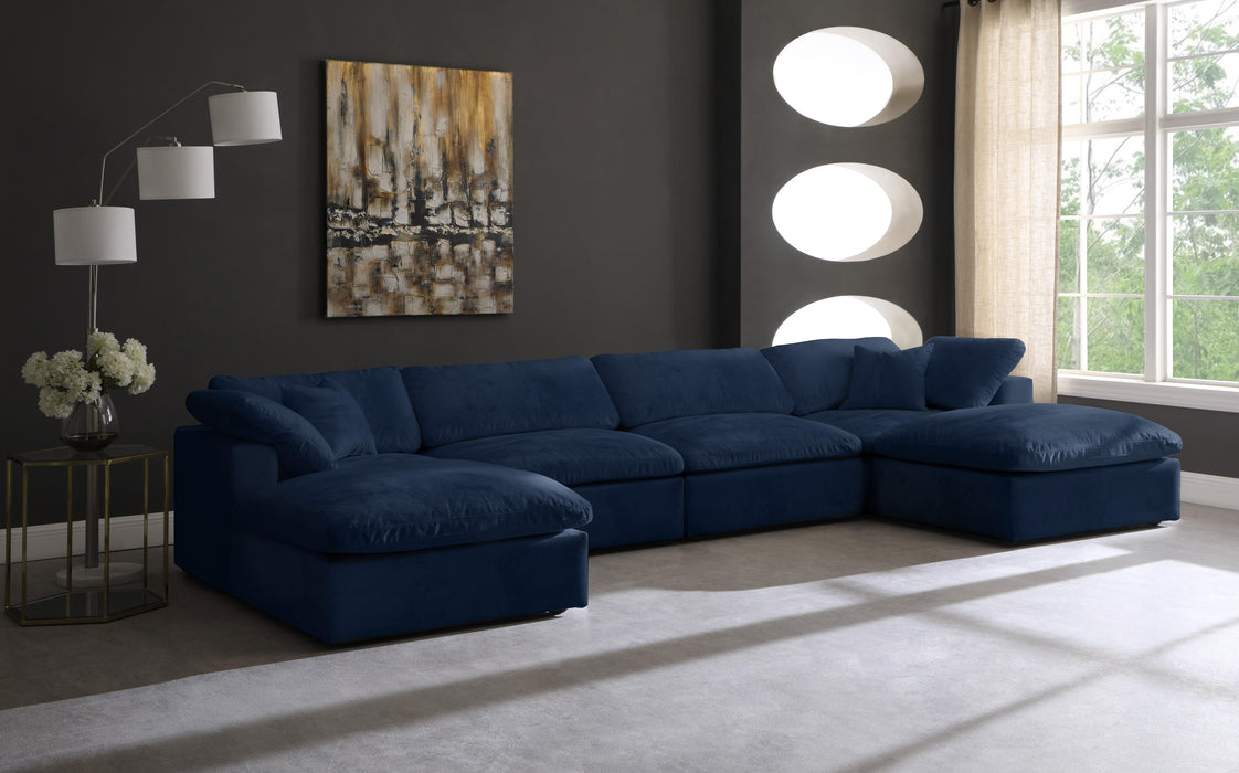 Cozy Navy Velvet Cloud Modular Sectional